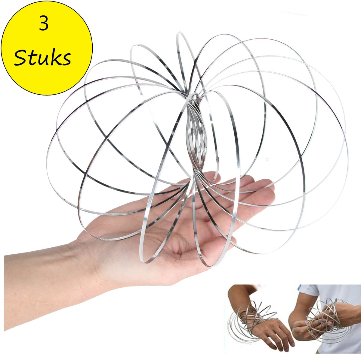 Magic flow ring |Spiraal bloem magische armband | 3D ringen set van 3 stuks 13cm